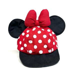 Disney Parks Minnie Mouse Red Polka Dot Baseball Cap Ear Hat Toddler Size